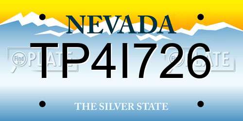 TP4I726 Nevada License Plate