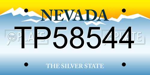 TP58544 Nevada License Plate