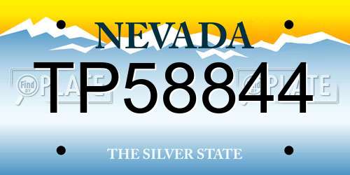 TP58844 Nevada License Plate