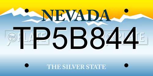 TP5B844 Nevada License Plate