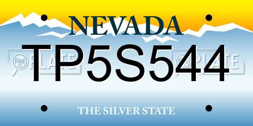 TP5S544 Nevada License Plate