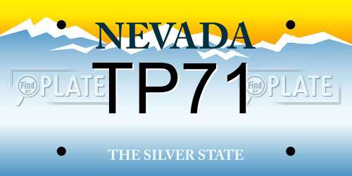 TP71 Nevada License Plate