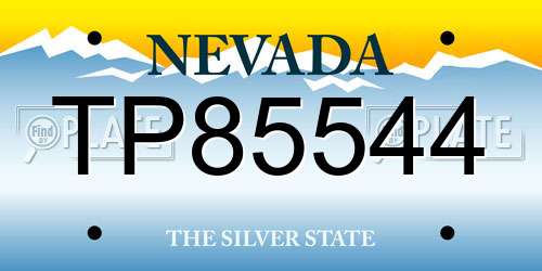 TP85544 Nevada License Plate