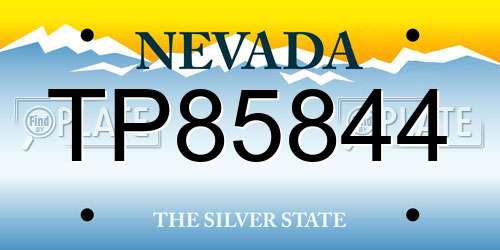 TP85844 Nevada License Plate