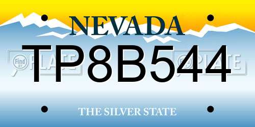 TP8B544 Nevada License Plate