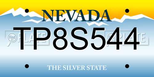 TP8S544 Nevada License Plate
