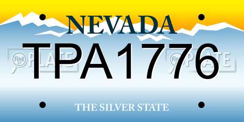 TPA1776 Nevada License Plate