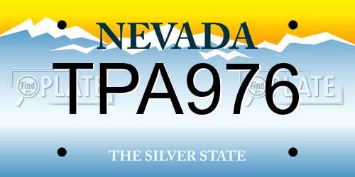 TPA976 Nevada License Plate