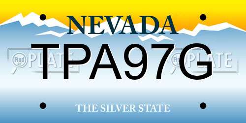 TPA97G Nevada License Plate