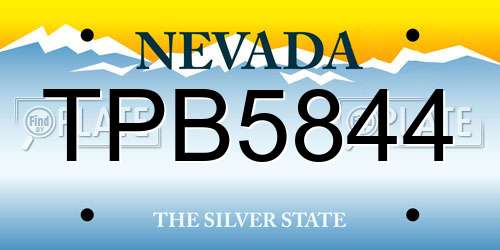 TPB5844 Nevada License Plate