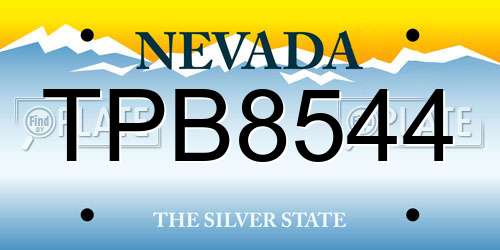 TPB8544 Nevada License Plate