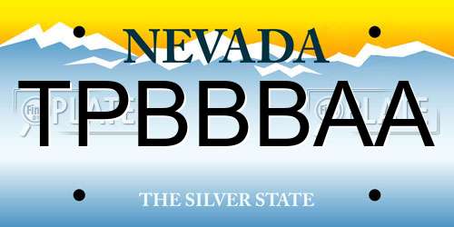 TPBBBAA Nevada License Plate