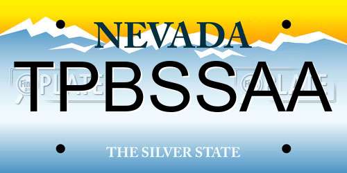 TPBSSAA Nevada License Plate