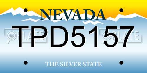 TPD5157 Nevada License Plate
