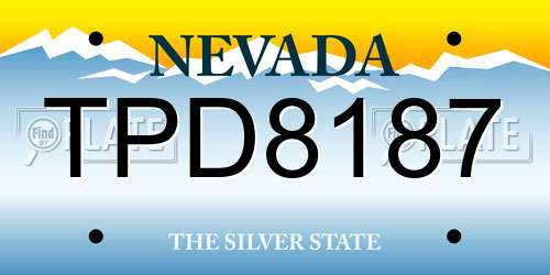 TPD8187 Nevada License Plate