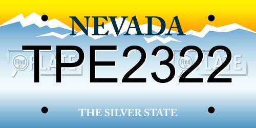 TPE2322 Nevada License Plate