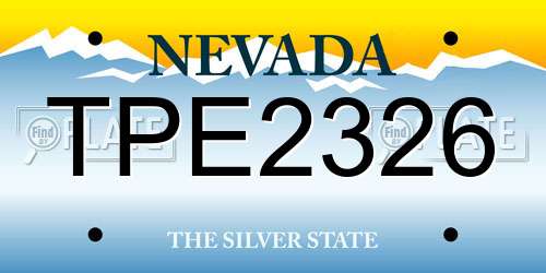 TPE2326 Nevada License Plate