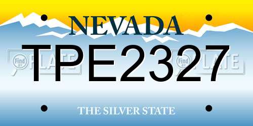 TPE2327 Nevada License Plate