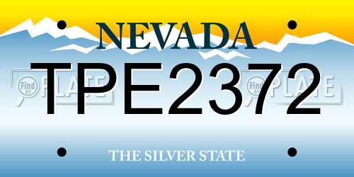 TPE2372 Nevada License Plate