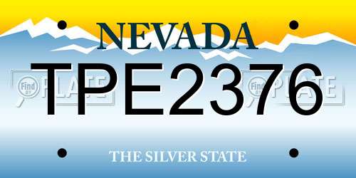 TPE2376 Nevada License Plate