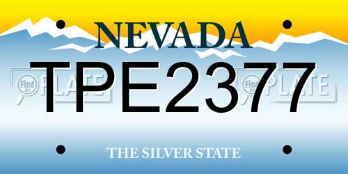 TPE2377 Nevada License Plate