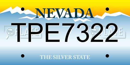 TPE7322 Nevada License Plate