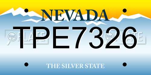 TPE7326 Nevada License Plate