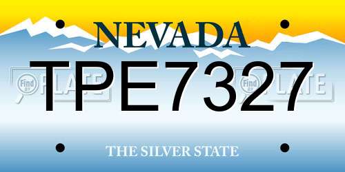 TPE7327 Nevada License Plate