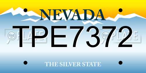TPE7372 Nevada License Plate