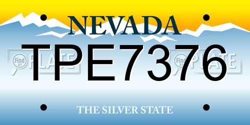 TPE7376 Nevada License Plate