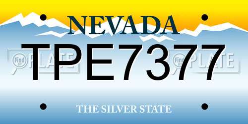 TPE7377 Nevada License Plate