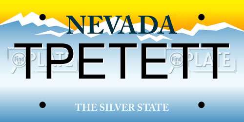 TPETETT Nevada License Plate