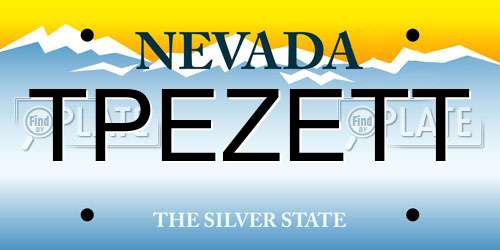 TPEZETT Nevada License Plate