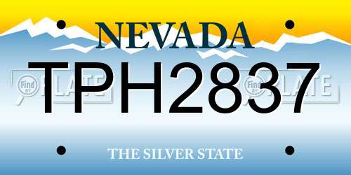 TPH2837 Nevada License Plate