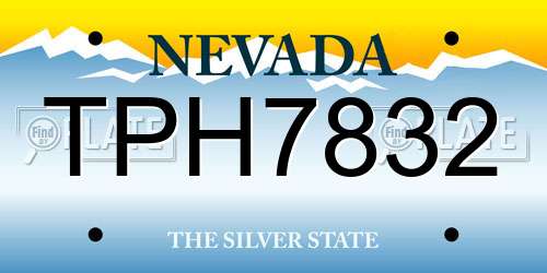 TPH7832 Nevada License Plate