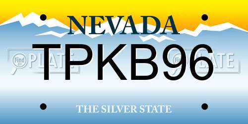 TPKB96 Nevada License Plate