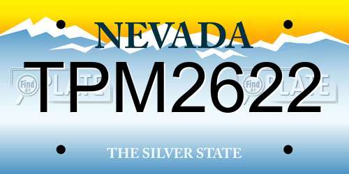 TPM2622 Nevada License Plate