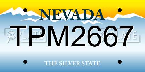 TPM2667 Nevada License Plate