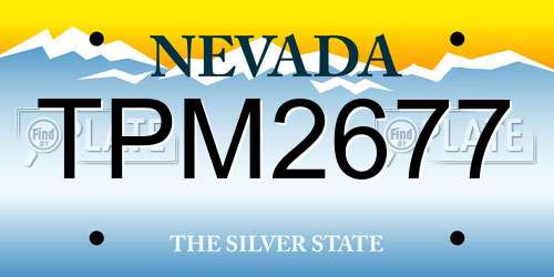 TPM2677 Nevada License Plate
