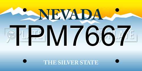 TPM7667 Nevada License Plate