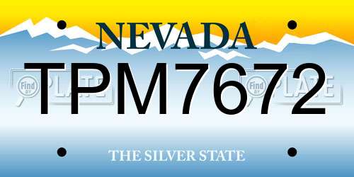 TPM7672 Nevada License Plate