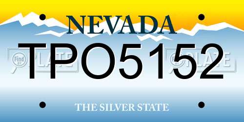 TPO5152 Nevada License Plate