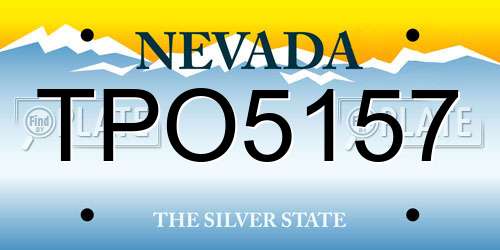 TPO5157 Nevada License Plate
