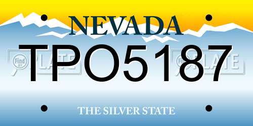 TPO5187 Nevada License Plate