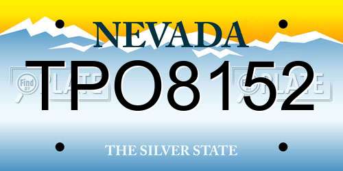 TPO8152 Nevada License Plate