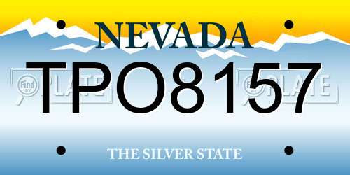 TPO8157 Nevada License Plate