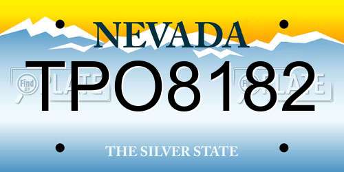 TPO8182 Nevada License Plate