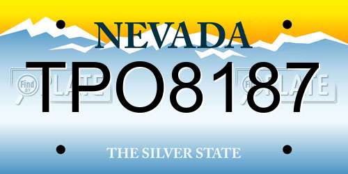 TPO8187 Nevada License Plate