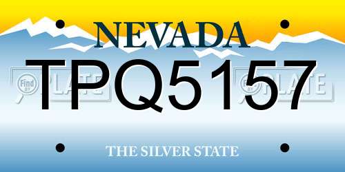 TPQ5157 Nevada License Plate