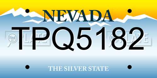 TPQ5182 Nevada License Plate